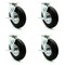 Service Caster 8 Inch Black Pneumatic Wheel Swivel Casters with Brakes Set SCC-100S280-PNB-TLB-4 - alternate 1